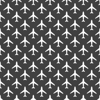 Plane web icon. flat design. Seamless pattern.
