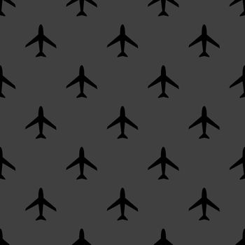 Plane web icon. flat design. Seamless pattern.