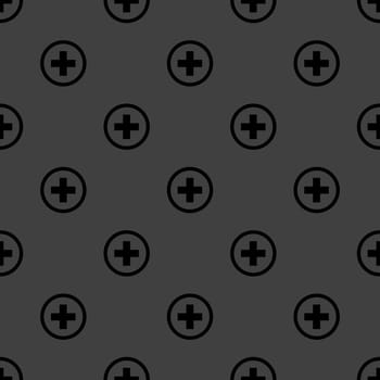 Plus web icon. flat design. Seamless pattern.