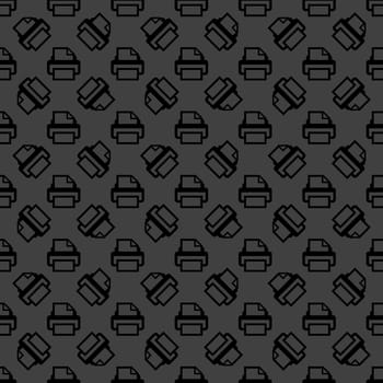 Printer web icon. flat design. Seamless pattern.