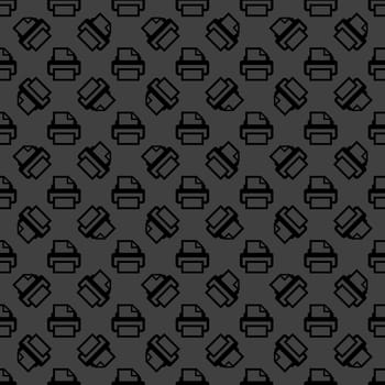 Printer web icon. flat design. Seamless pattern.