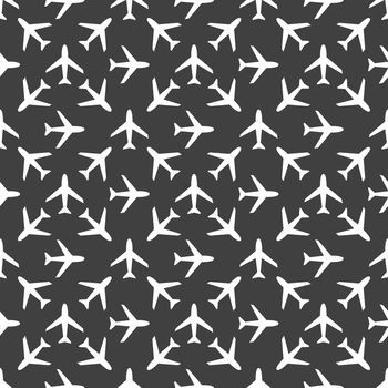 Plane web icon. flat design. Seamless pattern.