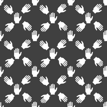 hand web icon. flat design. Seamless pattern.