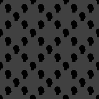 Man silhouette profile picture web icon.  flat design. Seamless pattern.