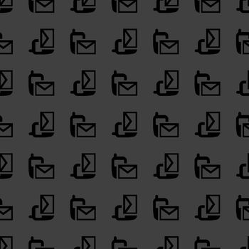 Sms web icon.  flat design. Seamless pattern.