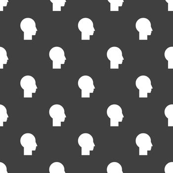 Man silhouette profile picture web icon.  flat design. Seamless pattern.