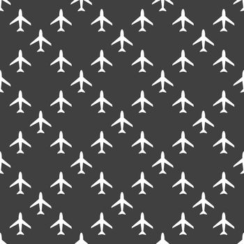 Plane web icon. flat design. Seamless pattern.