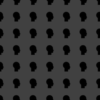 Man silhouette profile picture web icon.  flat design. Seamless pattern.