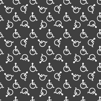 disabled web icon. flat design. Seamless pattern.