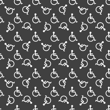 disabled web icon. flat design. Seamless pattern.