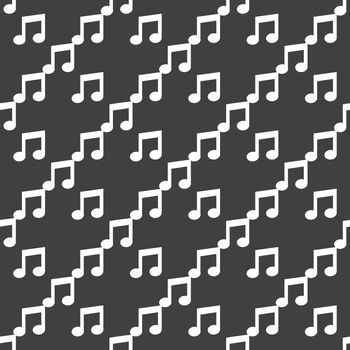 Music note web icon. flat design. Seamless pattern.