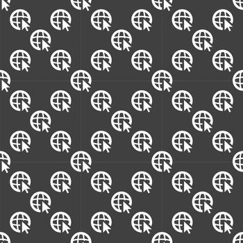 globe web icon. flat design. Seamless pattern.