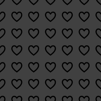 Heart web icon. flat design. Seamless pattern.