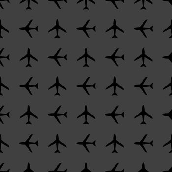 Plane web icon. flat design. Seamless pattern.