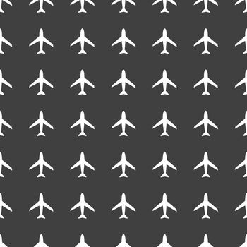 Plane web icon. flat design. Seamless pattern.