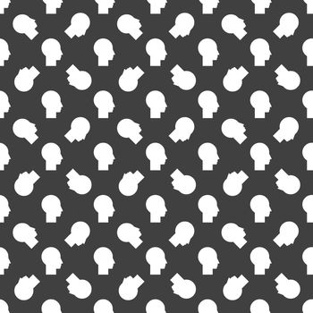 Man silhouette profile picture web icon.  flat design. Seamless pattern.