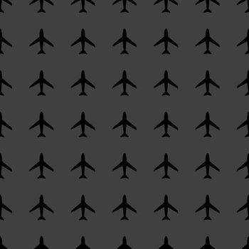 Plane web icon. flat design. Seamless pattern.