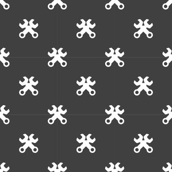 Wrench. tool to work web icon. flat design. Seamless pattern.