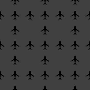 Plane web icon. flat design. Seamless pattern.