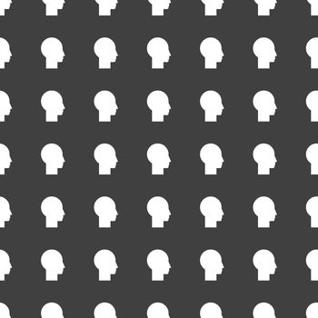 Man silhouette profile picture web icon.  flat design. Seamless pattern.