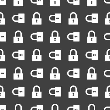 padlock web icon. flat design. Seamless pattern.