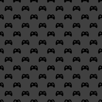 Gaming Joystick web icon. flat design. Seamless pattern.
