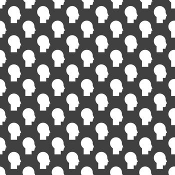 Man silhouette profile picture web icon.  flat design. Seamless pattern.