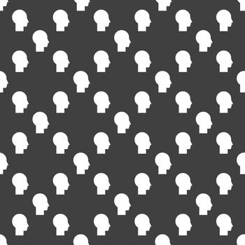 Man silhouette profile picture web icon.  flat design. Seamless pattern.