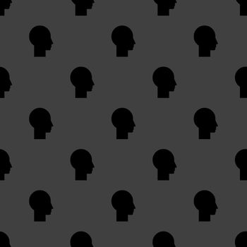 Man silhouette profile picture web icon.  flat design. Seamless pattern.