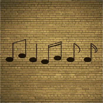Music notes on staves with abstract background.