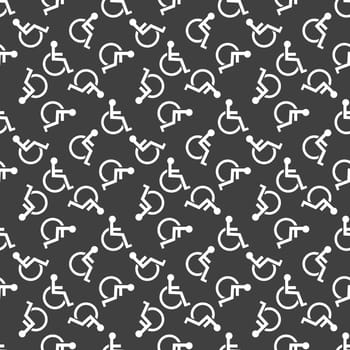 disabled web icon. flat design. Seamless pattern.