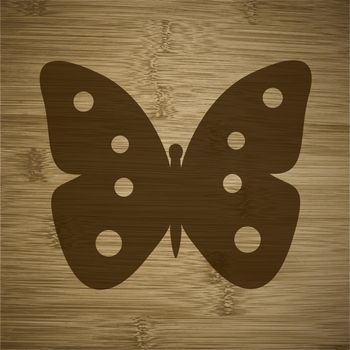 butterfly icon flat design with abstract background.