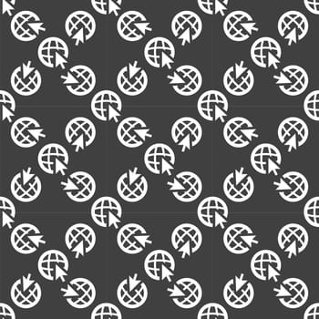 globe web icon. flat design. Seamless pattern.