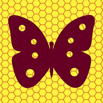 butterfly icon flat design with abstract background.