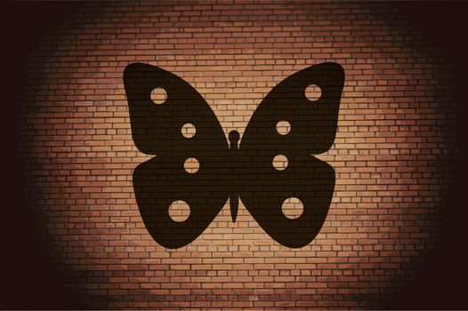 butterfly icon flat design with abstract background.