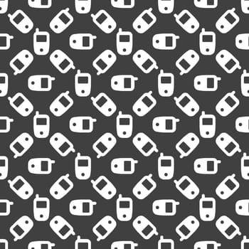 Mobile phone web icon. flat design. Seamless pattern.