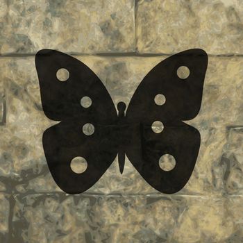 butterfly icon flat design with abstract background.