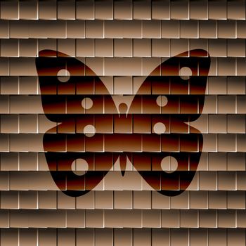 butterfly icon flat design with abstract background.