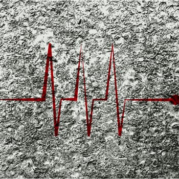 Heart  pulse flat design with abstract background.