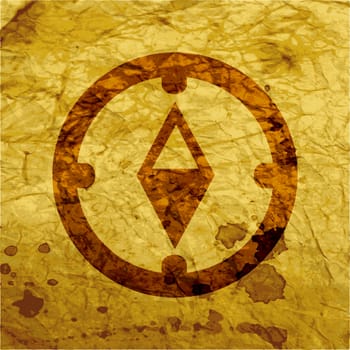 Compass icon. Flat with abstract background.