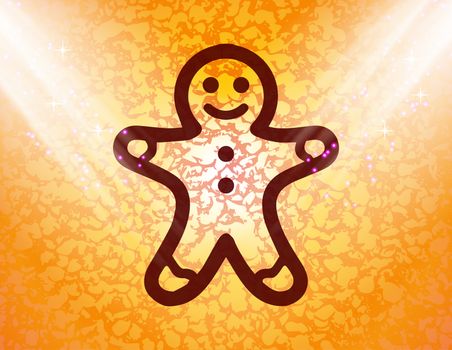 Gingerbread cookies icon Flat with abstract background.