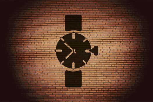 Watch,clock. icon Flat with abstract background.