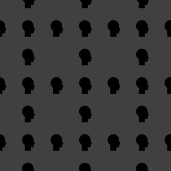 Man silhouette profile picture web icon.  flat design. Seamless pattern.