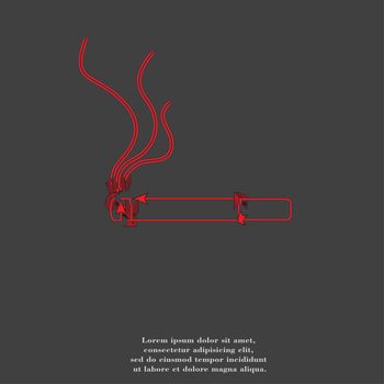 Smoking sign. cigarette icon. flat design with abstract background.