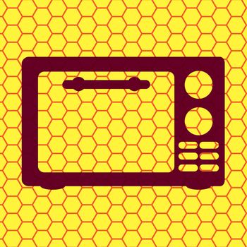 microwave icon. kitchen equipment Flat with abstract background.