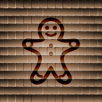 Gingerbread cookies icon Flat with abstract background.