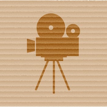 Videocamera icon Flat with abstract background.