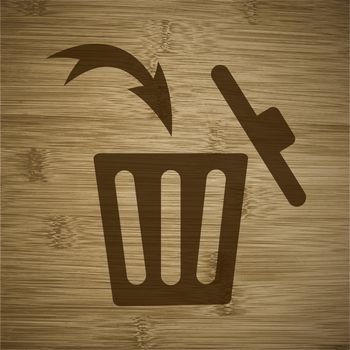 Trash bin icon Flat with abstract background.