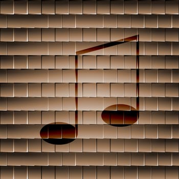 Music notes on staves with abstract background.