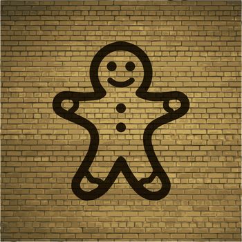 Gingerbread cookies icon Flat with abstract background.